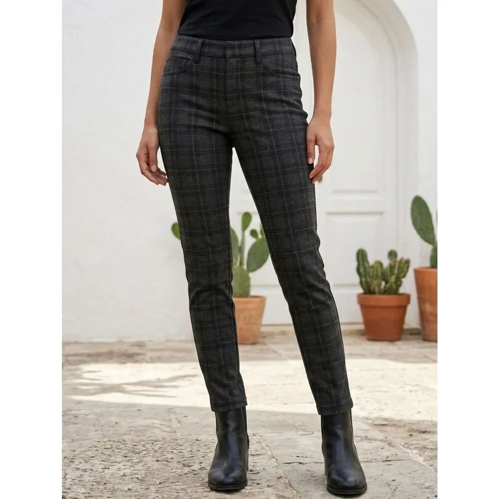Liverpool Madonna Skinny Petite Plaid Cropped Dress Pants Women’s 8/29 High Rise
